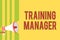 Handwriting text writing Training Manager. Concept meaning giving needed skills for high positions improvement Multiple
