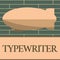 Handwriting text writing Typewriter. Concept meaning Electric electronic analysisual machine with keys to type