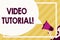 Handwriting text writing Video Tutorial. Concept meaning method of transferring knowledge through audiovisual clips Huge