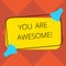 Handwriting text You Are Awesome. Concept meaning To have a great opinion about someone Admiration Wonder Two Megaphone