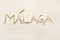 Handwriting words `Malaga`