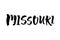 Handwritten american state name Missouri. Calligraphic element for your design. Modern brush calligraphy. Vector