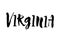 Handwritten american state name Virginia. Calligraphic element for your design. Modern brush calligraphy. Vector