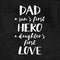 Handwritten brush chalk lettering card for dad. Chalkboard quote for fathers day. Happy Father`s Day t-shirt design element