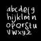 Handwritten brush script Black and white English alphabet lettering doodle Letter vector