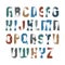 Handwritten contemporary vector digit set, doodle hand-painted nVector alphabet acrylic letters set, hand-drawn colorful script
