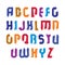 Handwritten contemporary vector uppercase letters, doodle hand-painted alphabet, colorful capital letters.
