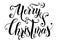 Handwritten decorative modern brush calligraphy of Merry Christmas with flourishes