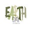 Handwritten Earth Day Calebration Typography. Minimalistic logo for celebration. On white background
