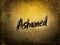 handwritten English word ashamed on the grain texture art background color