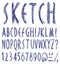 Handwritten font.