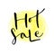 Handwritten Hot sale icon. Printable quote template. Calligraphic vector illustration.