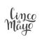 Handwritten lettering of Cinco de Mayo on white background