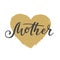 Handwritten lettering of Happy Mother`s Day on white background