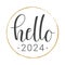 Handwritten Lettering of Hello New Year 2024. Vector Illustration