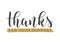 Handwritten Lettering of Thanks For Your Support. Vector Illustration