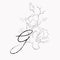 Handwritten line drawing Floral Logo Monogram G