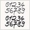 Handwritten numbers in two font styles