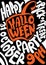 Handwritten poster for Halloween party. Lettering