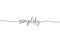 Handwritten simplify word one line. Hand drawn lettering. calligraphy. One line drawing of phrase. Continuous black line drawing