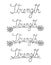 Handwritten strength text on a white background