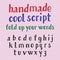 Handwritten style cool typeface. english alphabet of grainy texture. Fashion font of lowercase letters