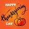 Handwritten Thanksgiving Day lettering. Vector illustration. Thanksgiving Day card template. Happy Thanksgiving banner.