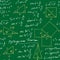 Handwritten trigonometric vector seamless pattern, hand drawn monochrome math formulas