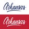 Handwritten U.S. state name Arkansas. Calligraphic element for your design.