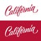 Handwritten U.S. state name California. Calligraphic element for your design.