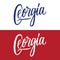 Handwritten U.S. state name Georgia. Calligraphic element for your design.