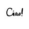 Handwritten vector words Ciao