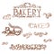 handwritten vintage retro bakery logo labels. Vect