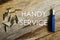 Handy service written on wooden background with screwdriver