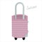Handy travel suitcase with a handle and wheels. Vector object for relaxing and carrying things. Casual style. Simple flat