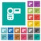 Handycam square flat multi colored icons