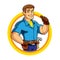 Handyman cartoon mascot