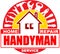 Handyman home repair services. Round vector design for your logo