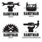 Handyman labels badges emblems and design elements. Tools silhouettes. Carpentry related  vintage illustration