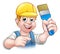 Handyman Painter Decorator With Paintbrush