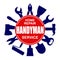 Handyman services round vector design for your logo or emblem wi