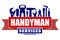 Handyman services vector design for your logo or emblem with red