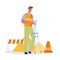 Handyman in Uniform Color Vector Illustration