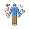 handyman worker color icon vector illustration