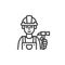 Handyman worker line icon