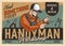 Handyman workshop colorful vintage poster