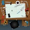 Handyman workspace design. Vector illustration decorative design