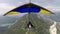 Hang glider, a front view in flight