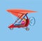 Hang glider motorized flat vector illustration
