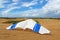 Hang glider on a sand dune at Jockeys Ridge State Park, Nags Head, NC